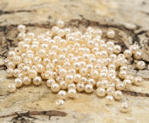 Rund akrylpärla 3 mm, Champagne (15g)