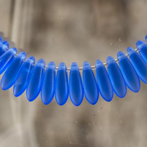 Hänge droppe frostad 3x10 mm, Mörkblå (20st)