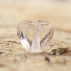 Glaspärla Hjärta 6x6 mm, Rosa (20st)