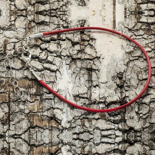 Armband Vaxad Tråd 19 cm, Röd/Silverfärg (st)