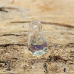 Glaspärla Droppe 6x11 mm, Klar AB (20st)