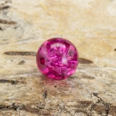 Krackelerad glaspärla 10 mm, Cerise (10st)