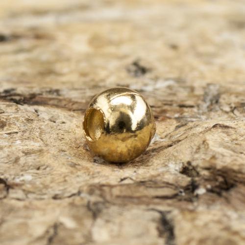 Metallpärla i Rostfritt stål 4 mm, Guldfärg (10st)