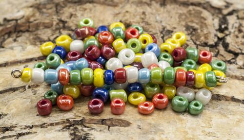 Seed Beads opak lyster 4 mm, Färgmix (20g)