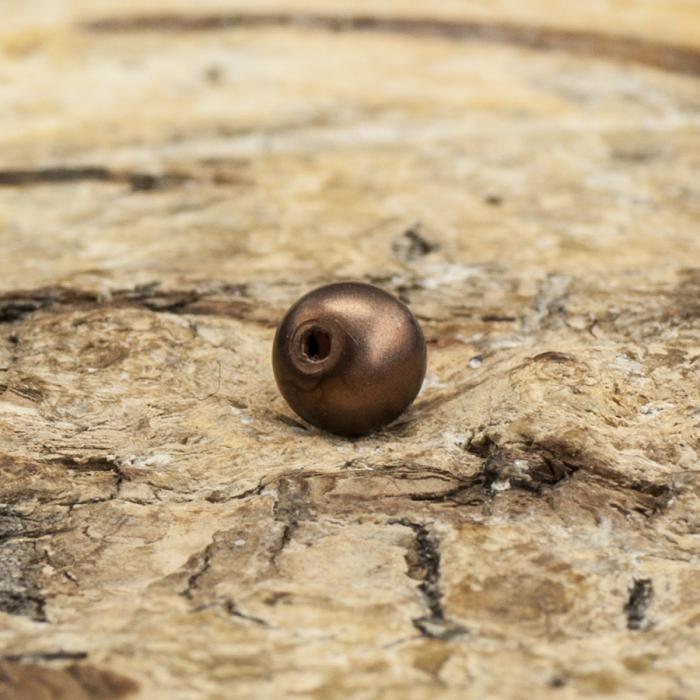 Vaxad glasprla matt 4 mm, Choklad (60st)