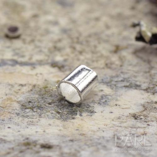 Klämpärla avlång 1,5 mm, Silverfärg (100st)