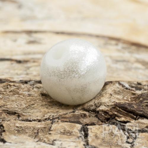Glaspärla med glans 8 mm, Vit (20st)