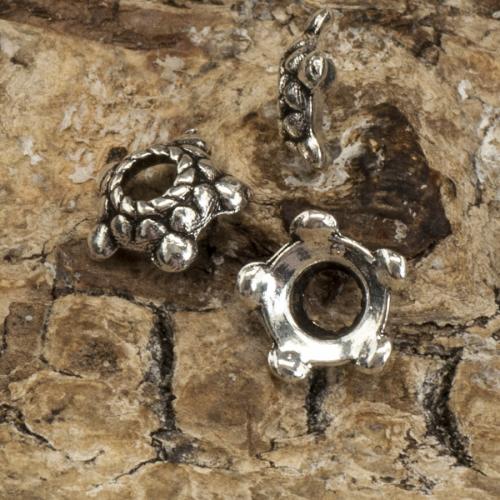 Pärlhållare Blomma 6 mm, Antiksilver (10st)