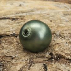 Vaxad glaspärla matt 8 mm, Gröngrå (20st)