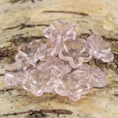 Glaspärla Blomma 5x14 mm, Rosa (10st)