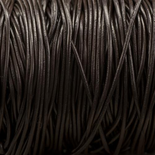 Äkta läderband 1,5 mm, Mörkbrun (meter)