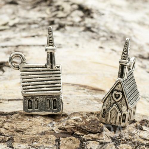 Berlock Kyrka 20x12x7,5 mm, Antiksilver (st)