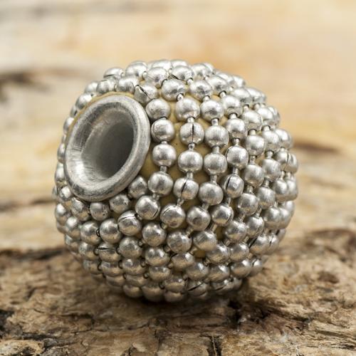 Metallpärla Dekor 16 mm, Silver (st)