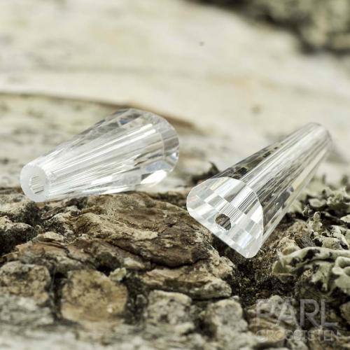 Glaspärla Cone 12 mm, Klar (5st)