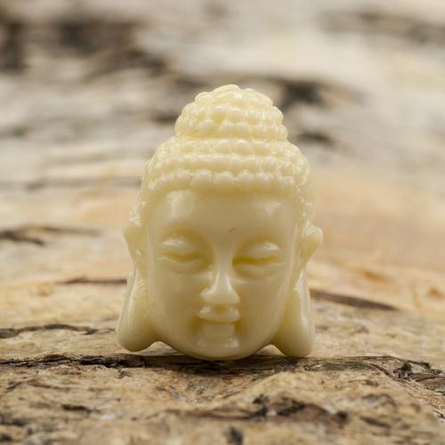 Pärla Buddha syntetisk sten 16x11 mm, Vit (st)
