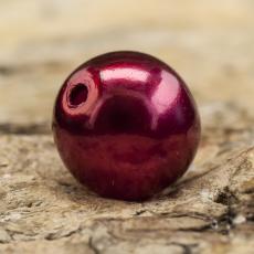 Vaxad glaspärla 6 mm, Vinröd (40st)