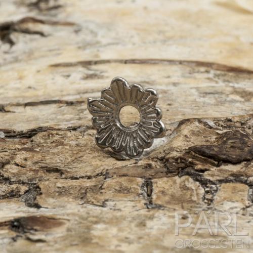 Pärlhållare Blomma 7x7 mm, Silverfärg (20st)