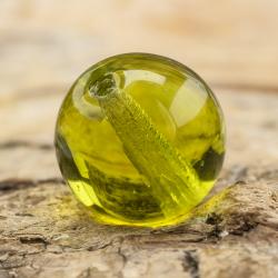 Glaspärla rund 10 mm, Olivgrön (10st)