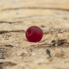 Frostad glaspärla 4 mm, Röd (60st)