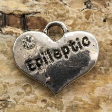 Berlock Hjärta "Epileptic" 16x14 mm, Antiksilver (st)