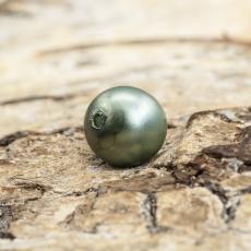 Vaxad glaspärla matt 6 mm, Grågrön (40st)