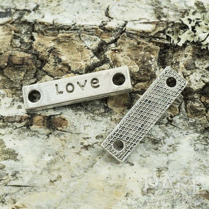 Connector Love 23x6 mm, Antiksilver (5st)