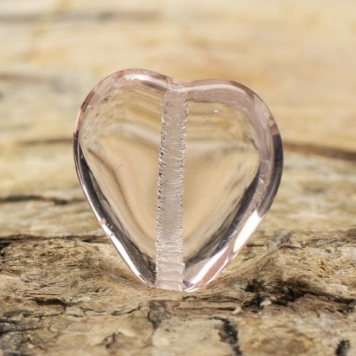 Glaspärla Hjärta 11x11 mm, Rosa (10st)