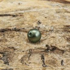 Vaxad glaspärla matt 4 mm, Gröngrå (60st)