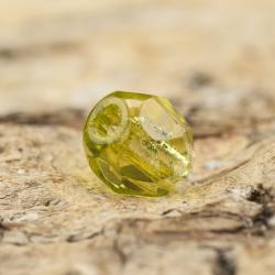 Glaspärla facetterad 3,5x4 mm, Olivgrön (30st)