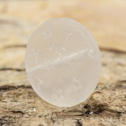 Frostad Glaspärla Puck 13 mm, Vit (5st)