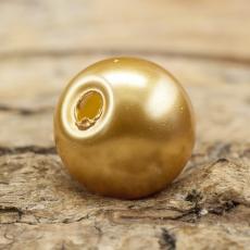 Vaxad glaspärla 8 mm, Guld (20st)