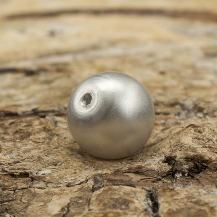 Vaxad glasprla matt 6 mm, Silver (40st)