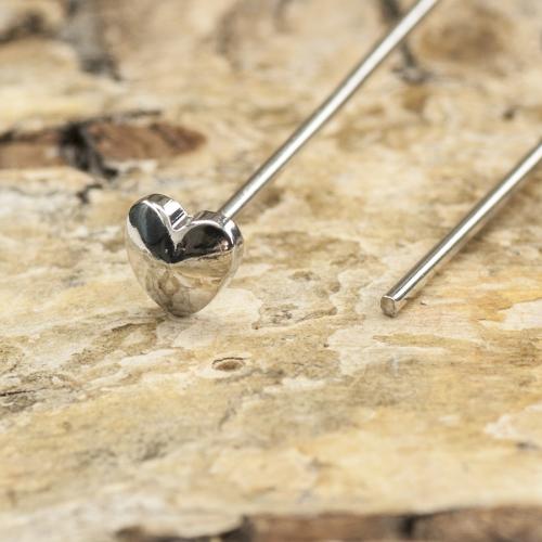 Hattnål Hjärta 31x0,7 mm, Rostfritt stål (5st)
