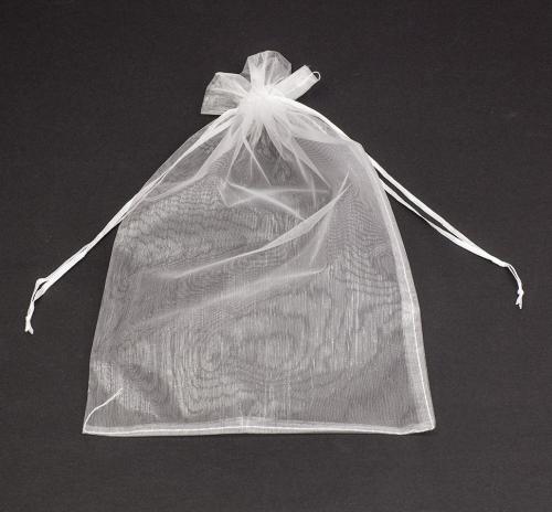 Tygpåse organza 20x30 cm, Vit (st)
