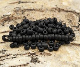 Seed Beads frostad opak 4 mm, Svart (20g)