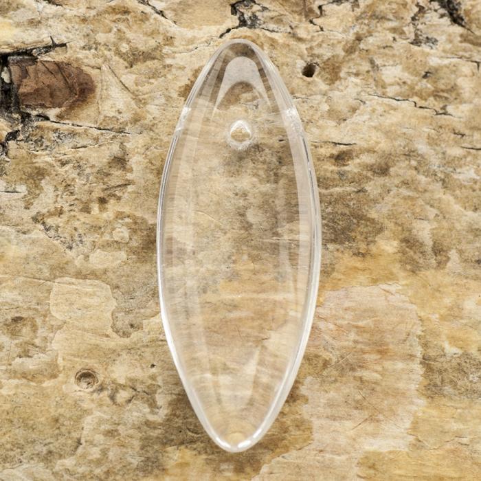 Oval glasprla 8x20 mm, Klar (10st)