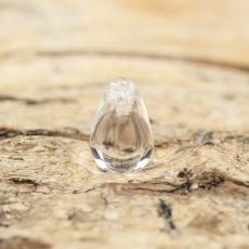 Glaspärla Droppe 4x6 mm, Klar (20st)