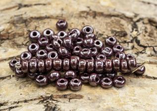 Seed Beads opak lustered 5 mm, Vinröd (20g)