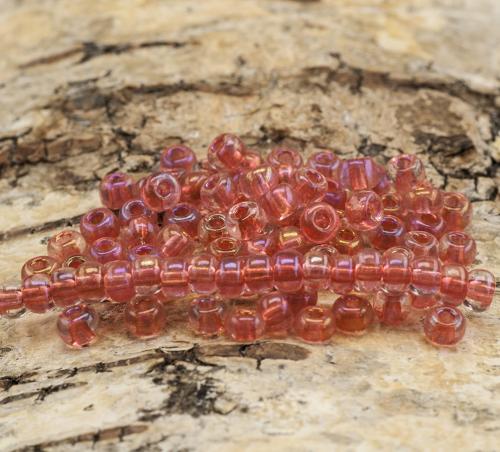 Seed Beads transparent rainbow 4,5 mm, Rosa (20g)