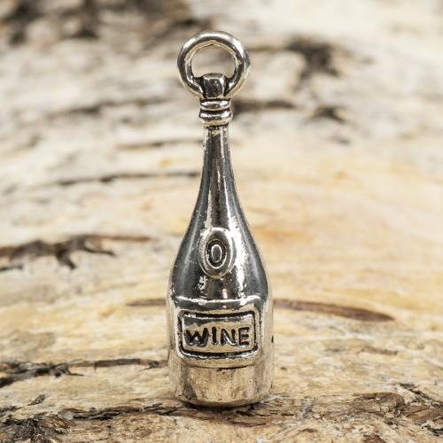 Berlock Vinflaska 8x28 mm, Antiksilver (st)