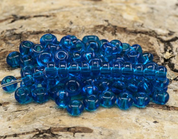 Seed Beads transparent 5 mm, Bl (20g)