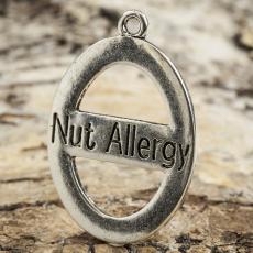 Berlock "Nut Allergy" 23x33x1 mm, Antiksilver (st)