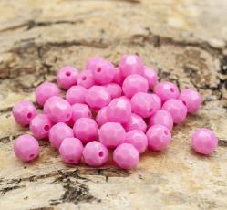 Akrylpärla facetterad opak 6 mm, Rosa (50st)