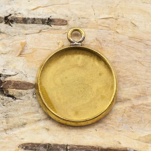Cabochoninfattning 12 mm, Antikguld (3st)
