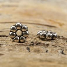 Mellandel Blomma 6 mm, Antiksilver (20st)