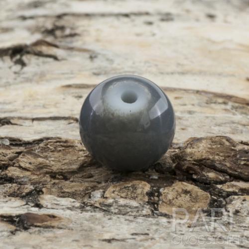 Lackad glaspärla 8 mm, Grå (20st)