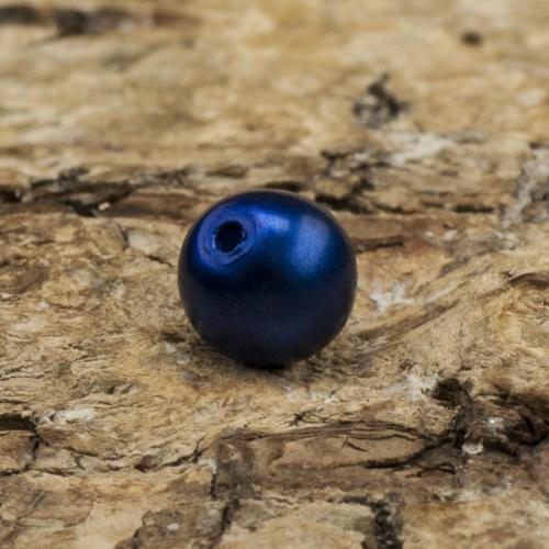 Vaxad glaspärla matt 4 mm, Mörkblå (60st)