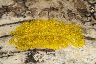 Seed Beads transparent 2,6 mm, Gul (20g)