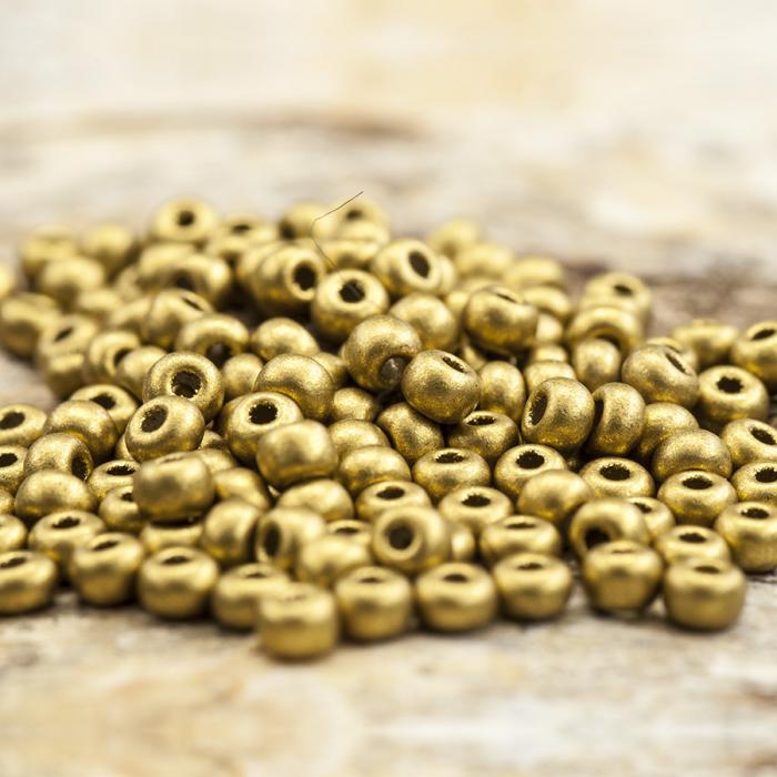 Seed Beads opak matt 2.6 mm, Guld (20g)