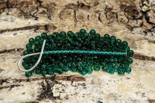 Seed Beads transparent 2,6 mm, Turkosgrön (20g)